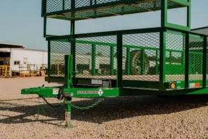 Landscape Double Axle Standard Utility trailer featuring a durable design, dual axles, and spacious capacity, ideal for transporting landscaping equipment and materials.