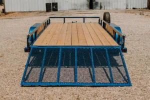 Rear view of the Standard Utility Channel Frame SUCH Trailer with a sturdy reargate, perfect for secure and efficient transportation.